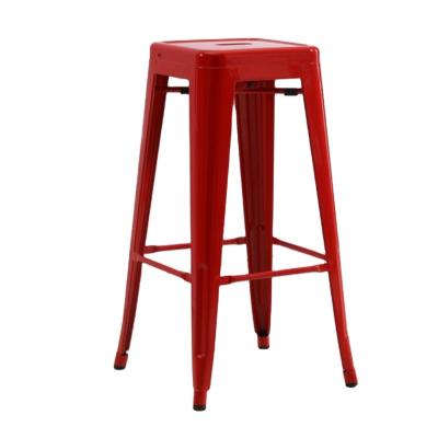 China Modern Hot Sale Modern Colorful High Stool Metal Bar Chair Stacking Steel Sneak Dining Chair for sale