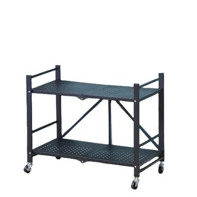 China High Quality Foldable Hotel Folding Design Kitchen Storage Racks Metal Shelf Rack Kitchen Appliances Storage for sale