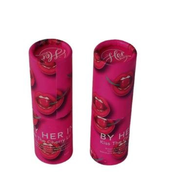 China Recyclable Custom Printing Paper Cardboard Round Tube Lip Gloss Paper Gift Box Lip Gloss Packaging Box for sale