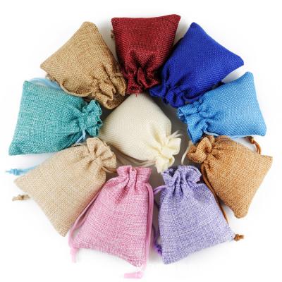 China Jewelry Charms Earrings Ring Coin Candy Gift Bag 7x9cm Large Inch 2.75x3.54 Inch bundling Burlap Bags With Drawstring Gift Bags Hemp Drawstring Bag Eco-Friendly For Wedding wholesale for sale