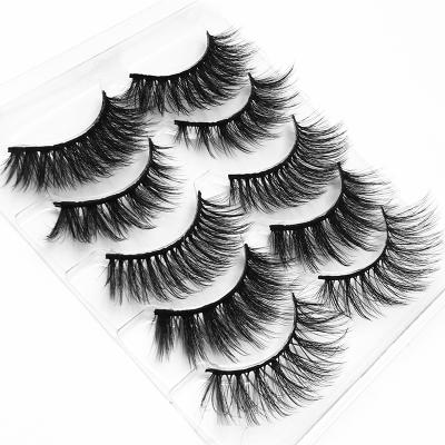 China Cheap False Eyelash Crafting Price 5 Pair One Set Mink Lashes False Eyelashes 100% Handmade 5D False Eyelash Wholesale for sale