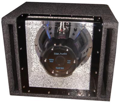 China Single Bandpass Car Subwoofer Enclosure Plexi Glass Front Window for sale