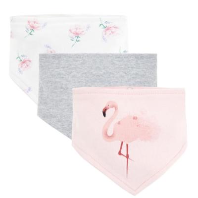 China Fashion HY-97 3 pcs Pack Adjustable Baby Bibs Newborn Cartoon Soft Triangle Towel Burp Cloth Feeding 100% Cotton Baby Bandana Drool Bibs for sale