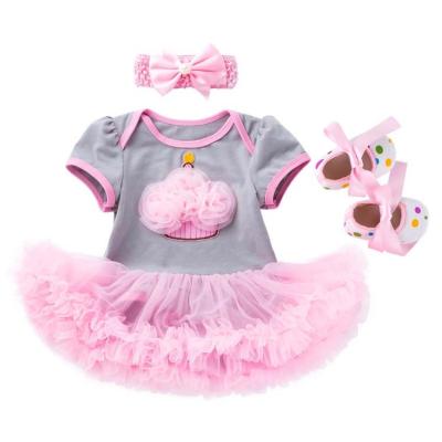 China Washable HY-25 New Girl party wear western baby party dress for 2 years old children Pink frocks designs girls tutu dress for birthday for sale