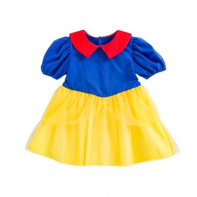 China Washable HY-32 Wholesale New Snow Princess cotton t shirt dress Baby kids Toddler Short sleeve Dresses for sale