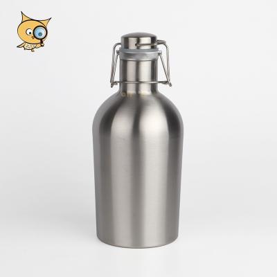 China Beer ALL IN 304 Stainless Steel Take Away Beer Bottle 1.5L Vacuum Insulated Double Wall Beer Shaker With Swing Flip Top Cap for sale