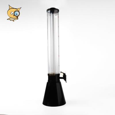 China Viable ALL IN 3L Classic Design Hot Selling Beer Dispenser Dispensing Plastic Beer Tower With Base Ice Tube Black Individual Pack for sale