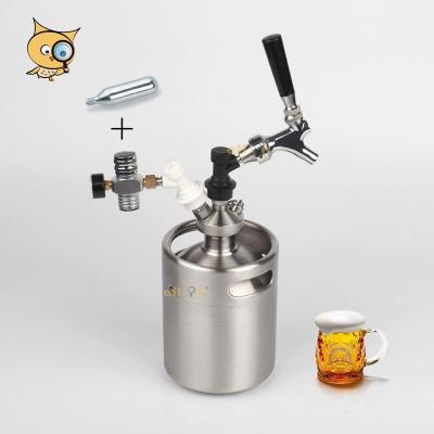 China ALL IN Grade A3 Table Mini Keg Beer Faucet Tap Regulator 2L Beer Shaker Top Dropping System For Craft Beer Cafe Nitro Tea HG2112 for sale