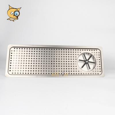 China Viable ALL IN Polish Stainless Steel Electro Top 60cm Grade 304 Detachable Bar Drip Tray with Glass Rinser and Drip Tray for sale