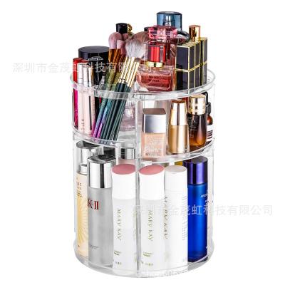 China Sustainable Hot Selling Amazon Storage For Makeup Products 360 Degree Rotating Plastic Organizer For Skin Care Flexible Shelves for sale