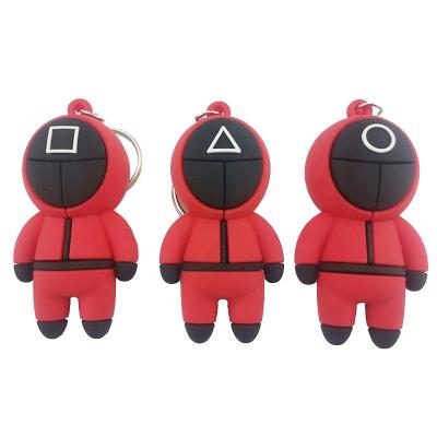 China 2021 TV Squid Game Plastic Keychain 3D Mini Squid Game Korean Key Chain for sale