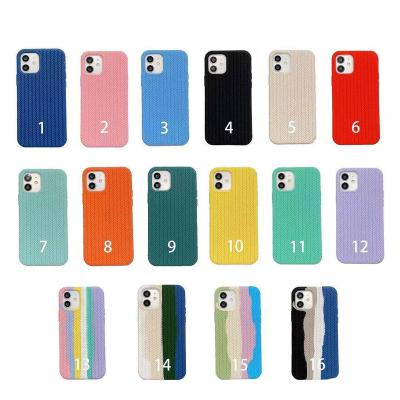 China Shockproof 2022 Silicone Cell Phone Rainbow Silicone Weaving Phone Cases Other Mobile Phone Accessories For Iphone 11 12 13 Case Cover for sale