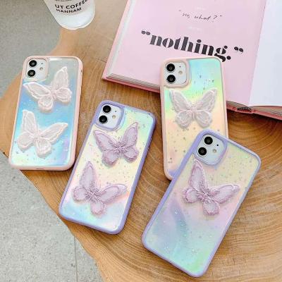 China Hot INS Lovely Girl Phone Case Shockproof Butterfly Phone Case For iPhone 11 12 Pro X XR XS 7 8 Max Plus 7Plus 8Plus Cell Phone Cover for sale