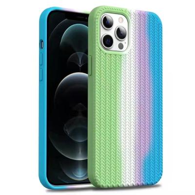 China New Arrival Woven Pattern Silicone Phone Case Soft Tpu Phone Case Shockproof For iphone 13 pro 13 13 pro 12 12 pro 13 x xsmax max iphone 13 xr for sale