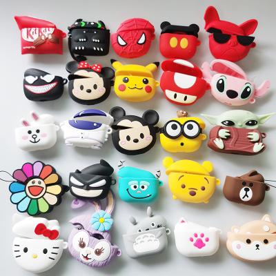 China Cover 3d earphone earphone case for airpods 3 case silicone anime cartoon earpods cover for apple pro airpods case key chain for sale