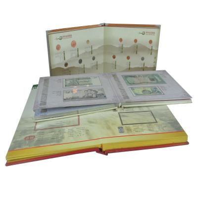 China Custom hardcover book supreme quality notebook printing with gold edge for coin collection for sale