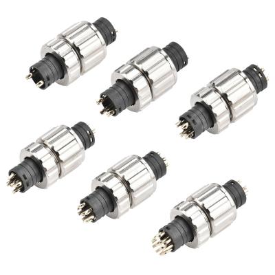 China Automotive M12 A-CODE Industrial Waterproof IP67 Connector 2-3-5-8-12 core male female butt type for sale