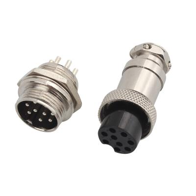 China Audio & Video GX16-8pin Cable Connector Round 7-pin aviation nut type connector Plug panel Mounting male and female socket connectors for sale