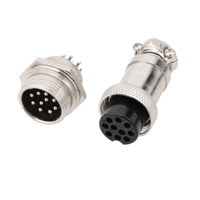 China Audio & Video GX16-10pin spray painted thread male female metal aviation connector 10pin aviation connector for sale