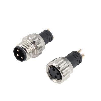 China Automotive M8 Waterproof Plug Connector 3-4-5-6-8 core hob pattern nut Industrial waterproof sensing connector for sale