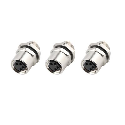 China Automotive M8 4-pin waterproof male thread straight metal round waterproof connector for sale