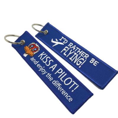 China Cheap Promotion Price Customized Cloth / Motorcycle / Cloth Patch Embroidered Key Chain Remove Theft Jet Tag For Promotion for sale