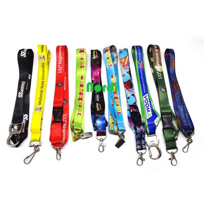 China Colorful Polyester Silk Screen Printing Woven Lanyards Key Rope Neck Work Card Mobile Phone Straps for sale