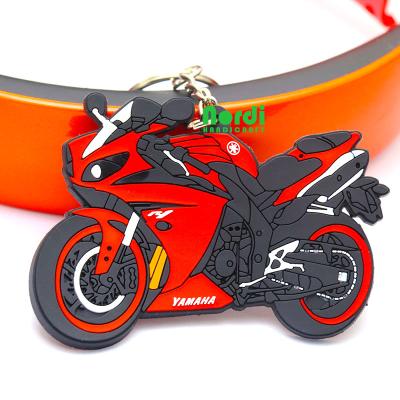 China Decoration Motorcycle Shape Logo Custom Design PVC Key Chain 3d Logo Silicone Rubber Key Indicator for sale