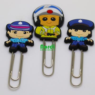 China High Quality Custom Soft Decoration PVC Cartoon Shape Paper Clip for sale