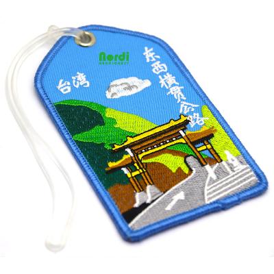 China Cheap Custom Cloth Embroidered Suitcase Baggage Tag Ket Tag Throw Tag For Promotion for sale