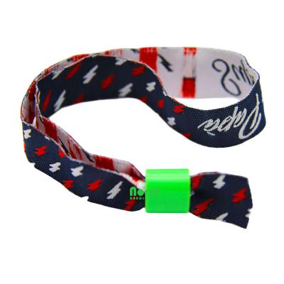 China Easy to use and view custom woven wristband /festival wristband with aluminum tube for outdoor event for sale