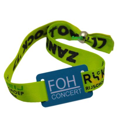 China Easy to wear and visualize Custom Logo Festival Event RFID Sublimation Printed Wristband With Waterproof Plastic Card for sale