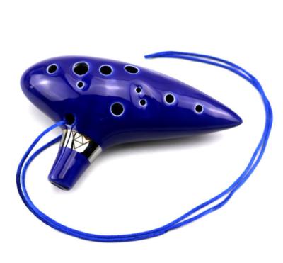 China Customized Blue Ceramic Musical Instrument Ocarina Fashion Sets for sale