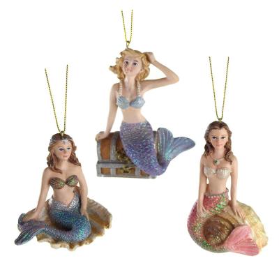 China Wholesale Europe Resin Beautiful Mermaid Hanging Ornament for sale