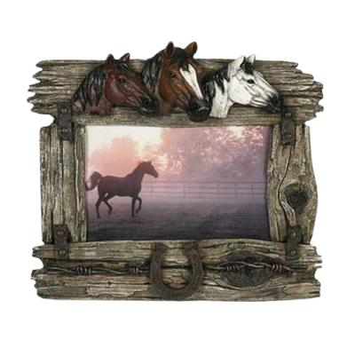 China Resin Funny Unique Horse With Barbed Wire Picture Picture Frame for sale