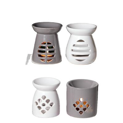 China Custom Home Decor Home Decoration Candles Container Tea Light Candle Holder Ceramic Oil Burner for sale