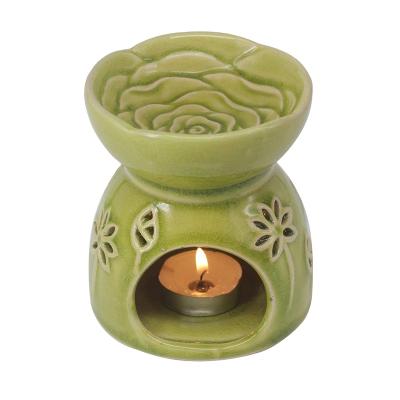 China Wholesale Home Decoration Tea Light Candle Holder Ceramic Oil Burner for sale