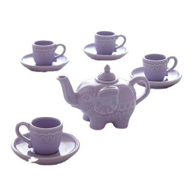 China Viable Purple Elephant Tea Set / Custom Animal Shape Tea Set for sale