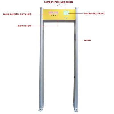 China Security Metal Detector with Body Temperature Scanner Walk Through Door TS-BS500 200cm(h)*70cm(w)*61cm(d) for sale