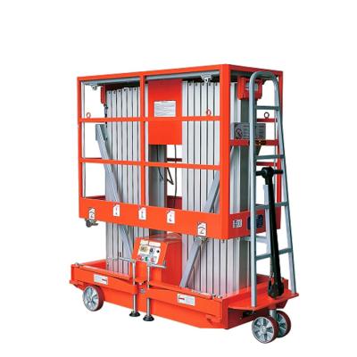 China Aluminum Double Mast Hotels Maintenance Works Cage Electric Lift Platform for sale