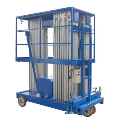 China Aerial Maintenance Aluminum Three Masts Hotels Works Cage Electric Lift Platform for sale