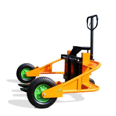 China Hotels APC Rough Terrain Hand Pallet Truck All Terrain Pallet Carrier Manual Pallet Jack for sale