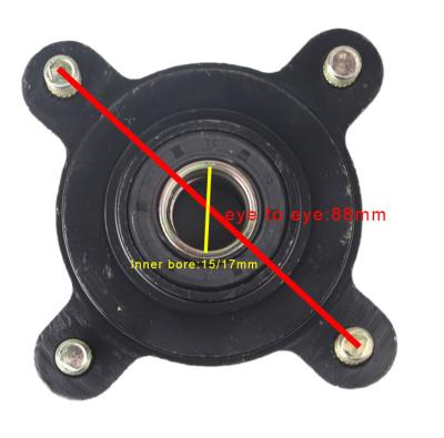 China 20CrMnMo 15mm/17mm 4 Stud Front Wheel Hub Bearing Flange Fit For China ATV 110cc 150cc 200cc 250cc Go Kart Buggy UTV Quad Bike Parts for sale