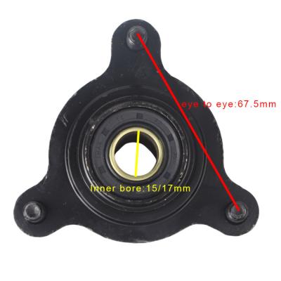 China 20CrMnMo 15mm/17mm 3 Stud Front Wheel Hub Bearing Flange Fit For China ATV 110cc 150cc 200cc 250cc Go Kart Buggy UTV Quad Bike Parts for sale