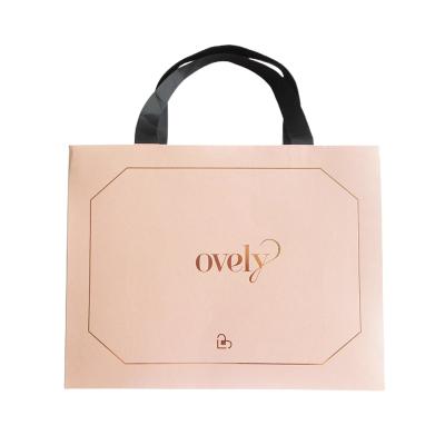 China High Quality Cheap Folding Paper Bag Pink Gift Bag Customized Shopping Paper Bag for sale