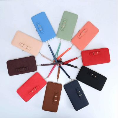 China Women Waterproof Vintage PU Card Holder Cell Phone Case Fashion Card Holder Coin Purse Leather Wallet for sale