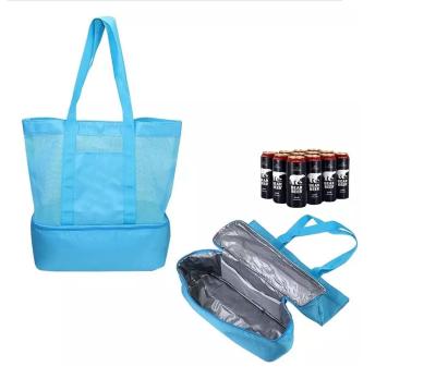 China Amazon Hot Selling Travel Tote Swimming Beach Bag Mesh Outdoor Beach Bag With Cooler for sale