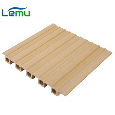 China Modern Eco-Friendly Wooden Wall Panel WPC Plastic Composite Moisture Proof Wall Panel for sale