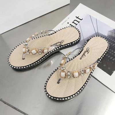 China 2022 Newest Trend Fashion Jelly Ladies Flip Flop Beach Women Slippers Wholesale Women PVC Summer Girls Thong Sandals Lady Slides Flat Heel for sale