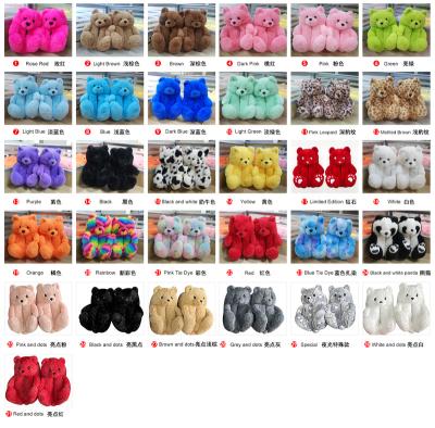 China Cushioning Wholesale New Style Bedroom Fuzzy Plush Teddy Bear Animal Teddy Bear Slipper For Women Girls for sale